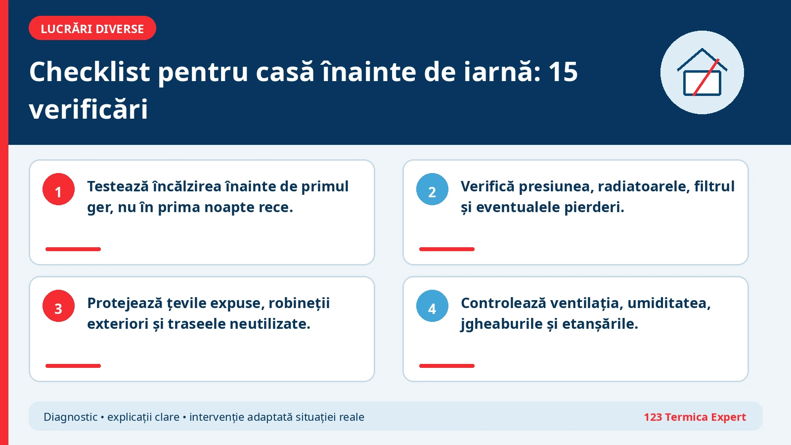Checklist ilustrat pentru pregătirea casei înainte de iarnă