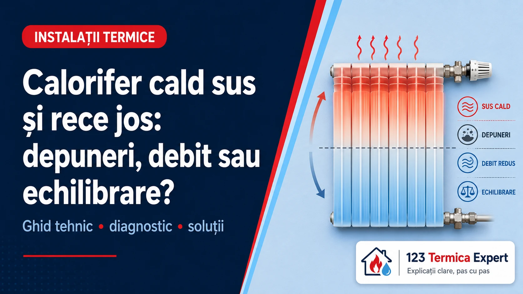 Calorifer cald sus și rece jos: depuneri, debit sau echilibrare?