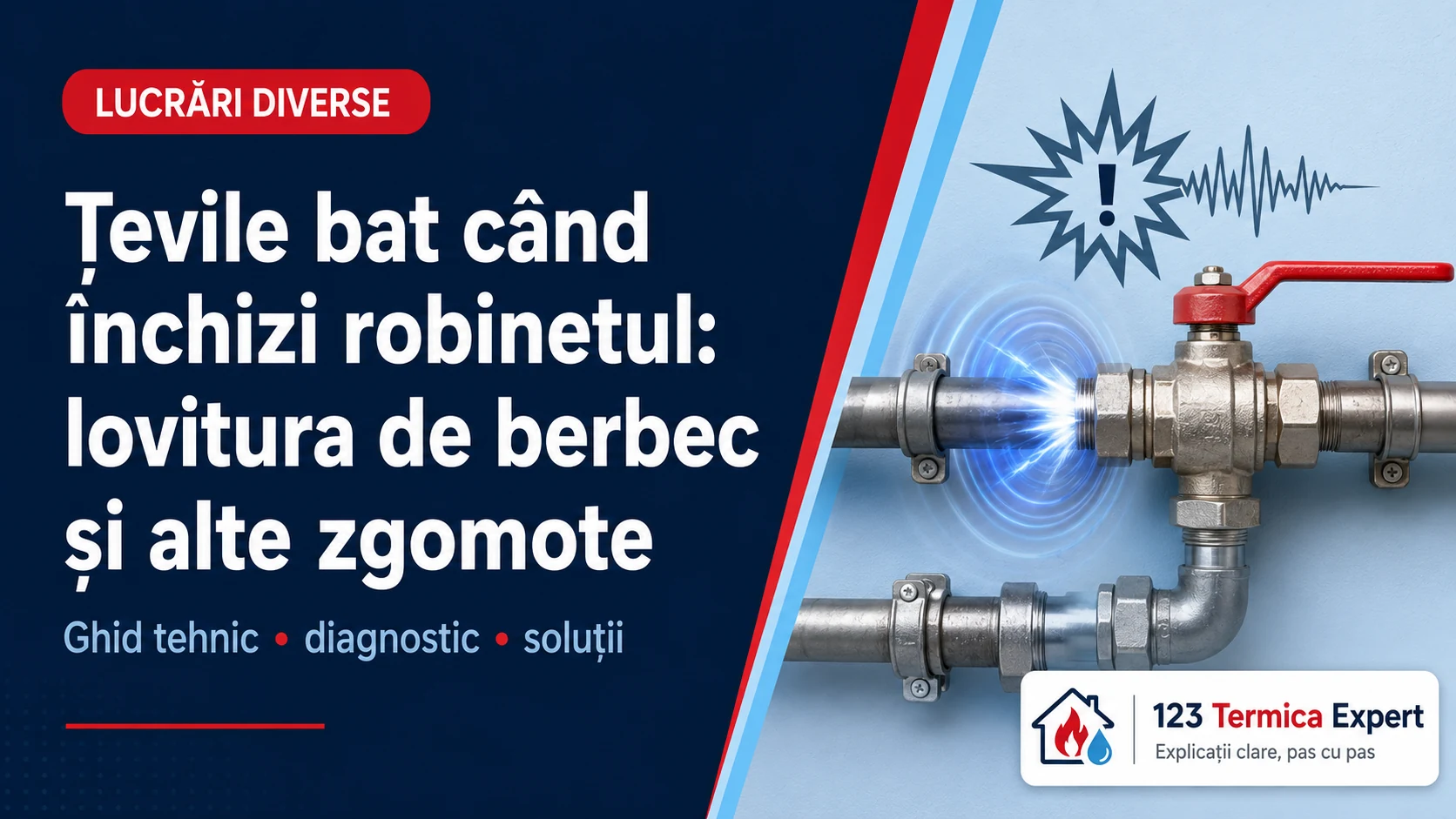 Țevile bat când închizi robinetul: lovitura de berbec și alte zgomote